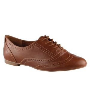 ALDO Wurl Brown Leather Oxford Flat - size 8.5